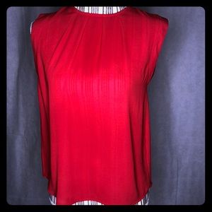 Pleated short sleeve red forever 21 top Sz S